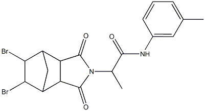 2-(8,9-dibromo-3,5-dioxo-4-azatricyclo[5.2.1.0~2,6~]dec-4-yl)-N-(3-methylphenyl)propanamide Structure