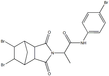 N-(4-bromophenyl)-2-(8,9-dibromo-3,5-dioxo-4-azatricyclo[5.2.1.0~2,6~]dec-4-yl)propanamide Structure