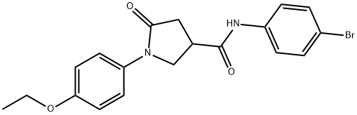 N-(4-bromophenyl)-1-(4-ethoxyphenyl)-5-oxo-3-pyrrolidinecarboxamide 化学構造式