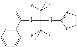 N-[2,2,2-trifluoro-1-(1,3-thiazol-2-ylamino)-1-(trifluoromethyl)ethyl]benzamide 化学構造式