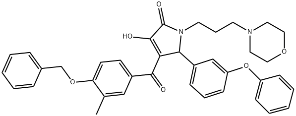 4-[4-(benzyloxy)-3-methylbenzoyl]-3-hydroxy-1-(3-morpholin-4-ylpropyl)-5-(3-phenoxyphenyl)-1,5-dihydro-2H-pyrrol-2-one,488844-15-1,结构式
