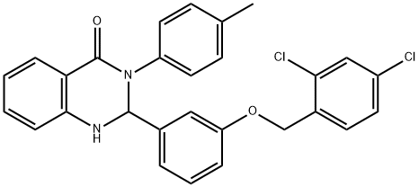 2-{3-[(2,4-dichlorobenzyl)oxy]phenyl}-3-(4-methylphenyl)-2,3-dihydro-4(1H)-quinazolinone Struktur