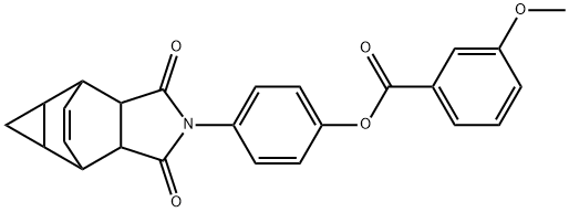 4-(3,5-dioxo-4-azatetracyclo[5.3.2.0~2,6~.0~8,10~]dodec-11-en-4-yl)phenyl 3-methoxybenzoate Structure