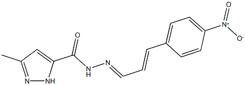 N'-(3-{4-nitrophenyl}-2-propenylidene)-3-methyl-1H-pyrazole-5-carbohydrazide Structure