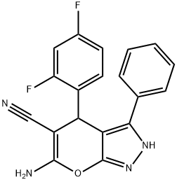 489402-38-2 6-amino-4-(2,4-difluorophenyl)-3-phenyl-1,4-dihydropyrano[2,3-c]pyrazole-5-carbonitrile