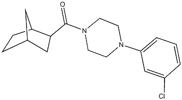 1-(bicyclo[2.2.1]hept-2-ylcarbonyl)-4-(3-chlorophenyl)piperazine Structure