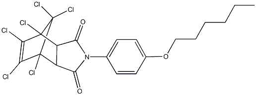 1,7,8,9,10,10-hexachloro-4-[4-(hexyloxy)phenyl]-4-azatricyclo[5.2.1.0~2,6~]dec-8-ene-3,5-dione,489404-68-4,结构式