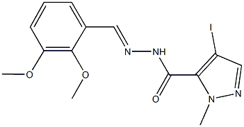 N'-(2,3-dimethoxybenzylidene)-4-iodo-1-methyl-1H-pyrazole-5-carbohydrazide,489404-84-4,结构式