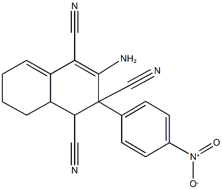 3-amino-2-{4-nitrophenyl}-1,2,6,7,8,8a-hexahydro-1,2,4-naphthalenetricarbonitrile Structure