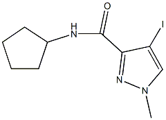 N-cyclopentyl-4-iodo-1-methyl-1H-pyrazole-3-carboxamide 结构式
