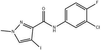 N-(3-chloro-4-fluorophenyl)-4-iodo-1-methyl-1H-pyrazole-3-carboxamide Structure