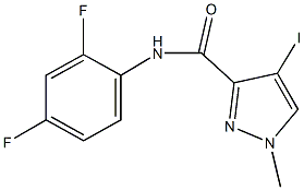 N-(2,4-difluorophenyl)-4-iodo-1-methyl-1H-pyrazole-3-carboxamide Struktur