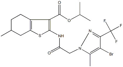 isopropyl 2-({[4-bromo-5-methyl-3-(trifluoromethyl)-1H-pyrazol-1-yl]acetyl}amino)-6-methyl-4,5,6,7-tetrahydro-1-benzothiophene-3-carboxylate|