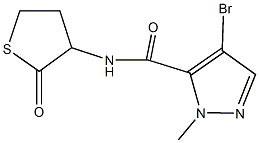 4-bromo-1-methyl-N-(2-oxotetrahydro-3-thienyl)-1H-pyrazole-5-carboxamide 化学構造式