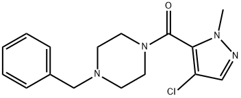 1-benzyl-4-[(4-chloro-1-methyl-1H-pyrazol-5-yl)carbonyl]piperazine Struktur