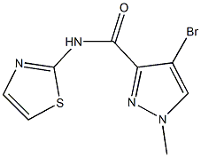 4-bromo-1-methyl-N-(1,3-thiazol-2-yl)-1H-pyrazole-3-carboxamide Struktur