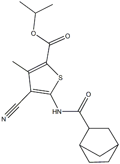 isopropyl 5-[(bicyclo[2.2.1]hept-2-ylcarbonyl)amino]-4-cyano-3-methyl-2-thiophenecarboxylate Structure