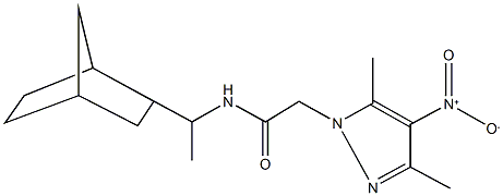 N-(1-bicyclo[2.2.1]hept-2-ylethyl)-2-{4-nitro-3,5-dimethyl-1H-pyrazol-1-yl}acetamide Structure