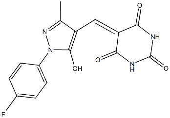 5-{[1-(4-fluorophenyl)-5-hydroxy-3-methyl-1H-pyrazol-4-yl]methylene}-2,4,6(1H,3H,5H)-pyrimidinetrione,489408-50-6,结构式