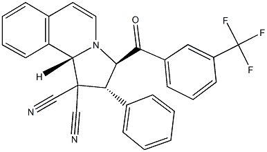 2-phenyl-3-[3-(trifluoromethyl)benzoyl]-2,3-dihydropyrrolo[2,1-a]isoquinoline-1,1(10bH)-dicarbonitrile Structure