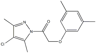 4-chloro-1-[(3,5-dimethylphenoxy)acetyl]-3,5-dimethyl-1H-pyrazole Struktur