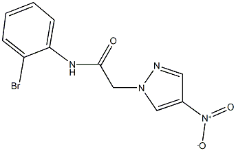 N-(2-bromophenyl)-2-{4-nitro-1H-pyrazol-1-yl}acetamide 结构式