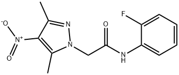 N-(2-fluorophenyl)-2-{4-nitro-3,5-dimethyl-1H-pyrazol-1-yl}acetamide Struktur