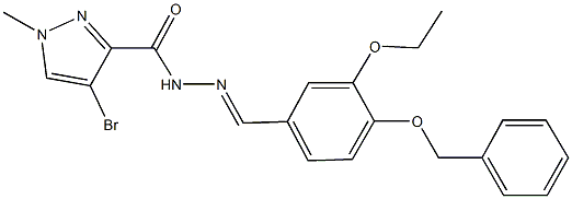 N'-[4-(benzyloxy)-3-ethoxybenzylidene]-4-bromo-1-methyl-1H-pyrazole-3-carbohydrazide Structure