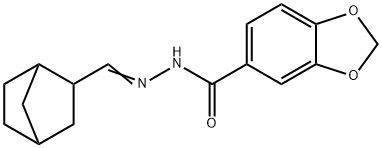 N'-(bicyclo[2.2.1]hept-2-ylmethylene)-1,3-benzodioxole-5-carbohydrazide Structure