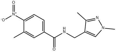 N-[(1,3-dimethyl-1H-pyrazol-4-yl)methyl]-4-nitro-3-methylbenzamide Structure