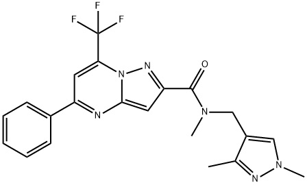 N-[(1,3-dimethyl-1H-pyrazol-4-yl)methyl]-N-methyl-5-phenyl-7-(trifluoromethyl)pyrazolo[1,5-a]pyrimidine-2-carboxamide Structure