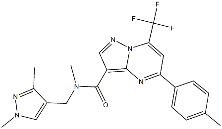 N-[(1,3-dimethyl-1H-pyrazol-4-yl)methyl]-N-methyl-5-(4-methylphenyl)-7-(trifluoromethyl)pyrazolo[1,5-a]pyrimidine-3-carboxamide Structure