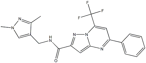 N-[(1,3-dimethyl-1H-pyrazol-4-yl)methyl]-5-phenyl-7-(trifluoromethyl)pyrazolo[1,5-a]pyrimidine-2-carboxamide Struktur