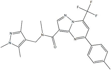 N-methyl-5-(4-methylphenyl)-7-(trifluoromethyl)-N-[(1,3,5-trimethyl-1H-pyrazol-4-yl)methyl]pyrazolo[1,5-a]pyrimidine-3-carboxamide Structure