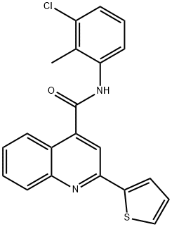 N-(3-chloro-2-methylphenyl)-2-(2-thienyl)-4-quinolinecarboxamide 结构式