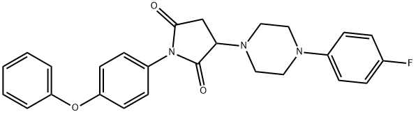 3-[4-(4-fluorophenyl)piperazin-1-yl]-1-(4-phenoxyphenyl)pyrrolidine-2,5-dione 化学構造式