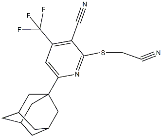 6-(1-adamantyl)-2-[(cyanomethyl)sulfanyl]-4-(trifluoromethyl)nicotinonitrile|