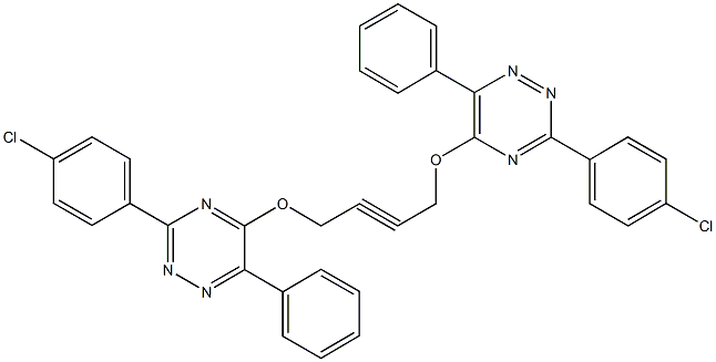 3-(4-chlorophenyl)-5-[(4-{[3-(4-chlorophenyl)-6-phenyl-1,2,4-triazin-5-yl]oxy}-2-butynyl)oxy]-6-phenyl-1,2,4-triazine Structure