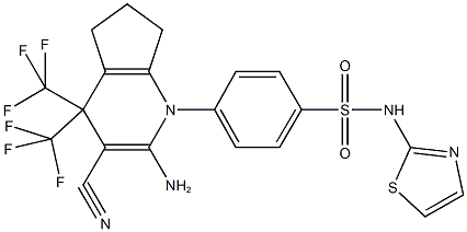 4-[2-amino-3-cyano-4,4-bis(trifluoromethyl)-4,5,6,7-tetrahydro-1H-cyclopenta[b]pyridin-1-yl]-N-(1,3-thiazol-2-yl)benzenesulfonamide Structure