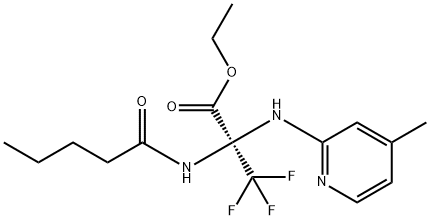 ethyl 3,3,3-trifluoro-2-[(4-methyl-2-pyridinyl)amino]-2-(pentanoylamino)propanoate Struktur