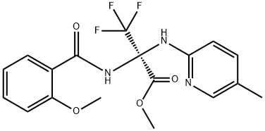 methyl 3,3,3-trifluoro-2-[(2-methoxybenzoyl)amino]-2-[(5-methylpyridin-2-yl)amino]propanoate Struktur