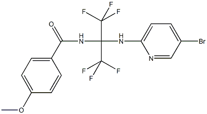 N-[1-[(5-bromopyridin-2-yl)amino]-2,2,2-trifluoro-1-(trifluoromethyl)ethyl]-4-methoxybenzamide Struktur