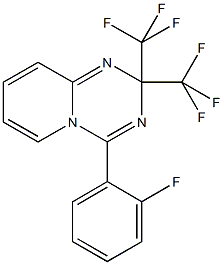 4-(2-fluorophenyl)-2,2-bis(trifluoromethyl)-2H-pyrido[1,2-a][1,3,5]triazine Struktur