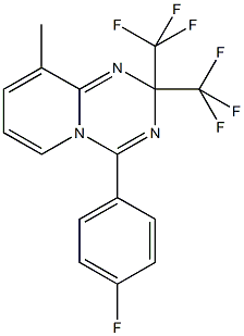 4-(4-fluorophenyl)-9-methyl-2,2-bis(trifluoromethyl)-2H-pyrido[1,2-a][1,3,5]triazine Struktur