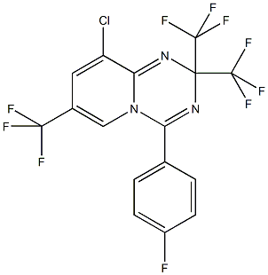 9-chloro-4-(4-fluorophenyl)-2,2,7-tris(trifluoromethyl)-2H-pyrido[1,2-a][1,3,5]triazine Structure