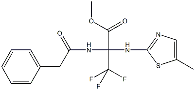 methyl 3,3,3-trifluoro-2-[(5-methyl-1,3-thiazol-2-yl)amino]-2-[(phenylacetyl)amino]propanoate,489419-25-2,结构式