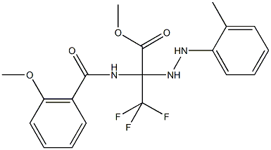methyl 3,3,3-trifluoro-2-[(2-methoxybenzoyl)amino]-2-[2-(2-methylphenyl)hydrazino]propanoate Struktur