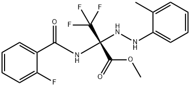 methyl 3,3,3-trifluoro-2-[(2-fluorobenzoyl)amino]-2-[2-(2-methylphenyl)hydrazino]propanoate Struktur