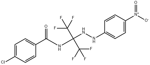 4-chloro-N-[2,2,2-trifluoro-1-(2-{4-nitrophenyl}hydrazino)-1-(trifluoromethyl)ethyl]benzamide|