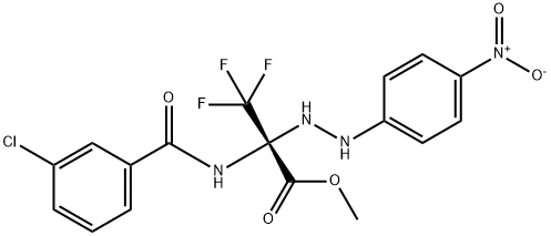 methyl 2-[(3-chlorobenzoyl)amino]-3,3,3-trifluoro-2-(2-{4-nitrophenyl}hydrazino)propanoate Structure